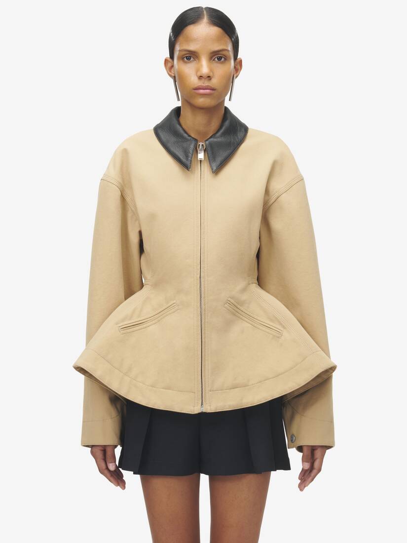 Veste À Basque En Toile Délavée