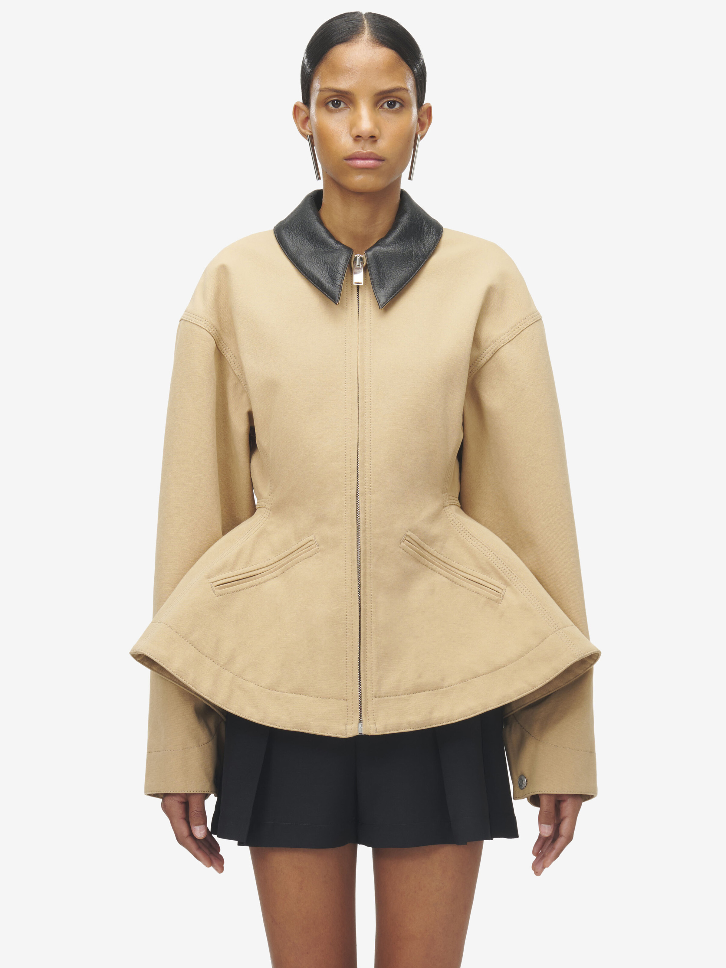 Stonewashed Canvas Peplum Jacket