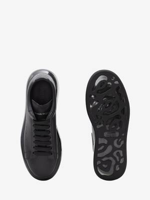 Men's Oversized Transparent Sole Sneaker in White/black
