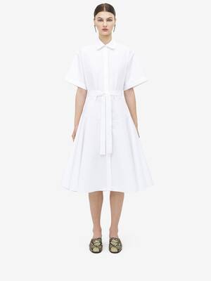 ■alexander mcqueen■ Pencil Shirt Dress Optic White 741654Q Women's Oversized Shirt Dress in White | Alexander McQueen US