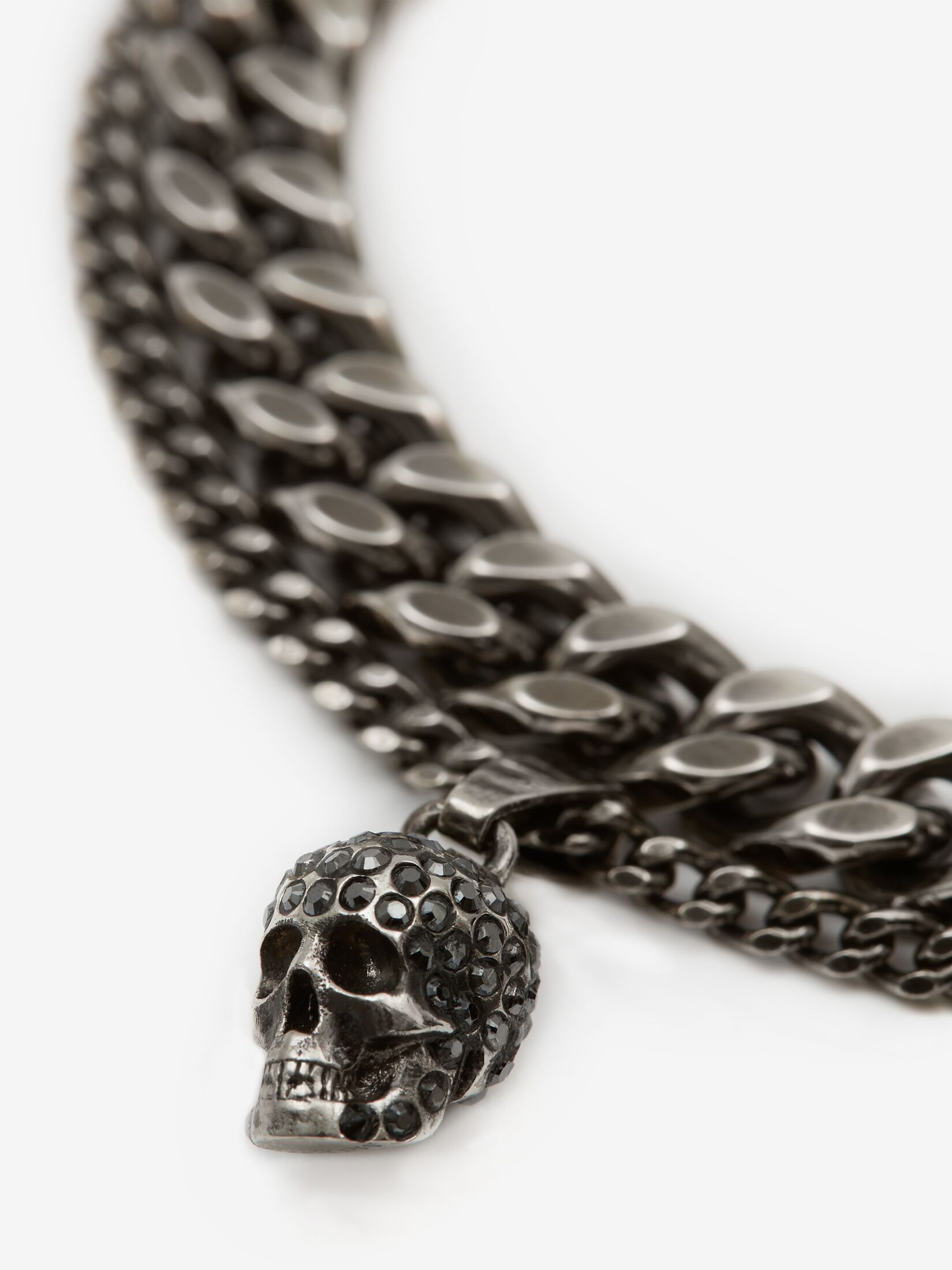 Pave Skull Chain Bracelet
