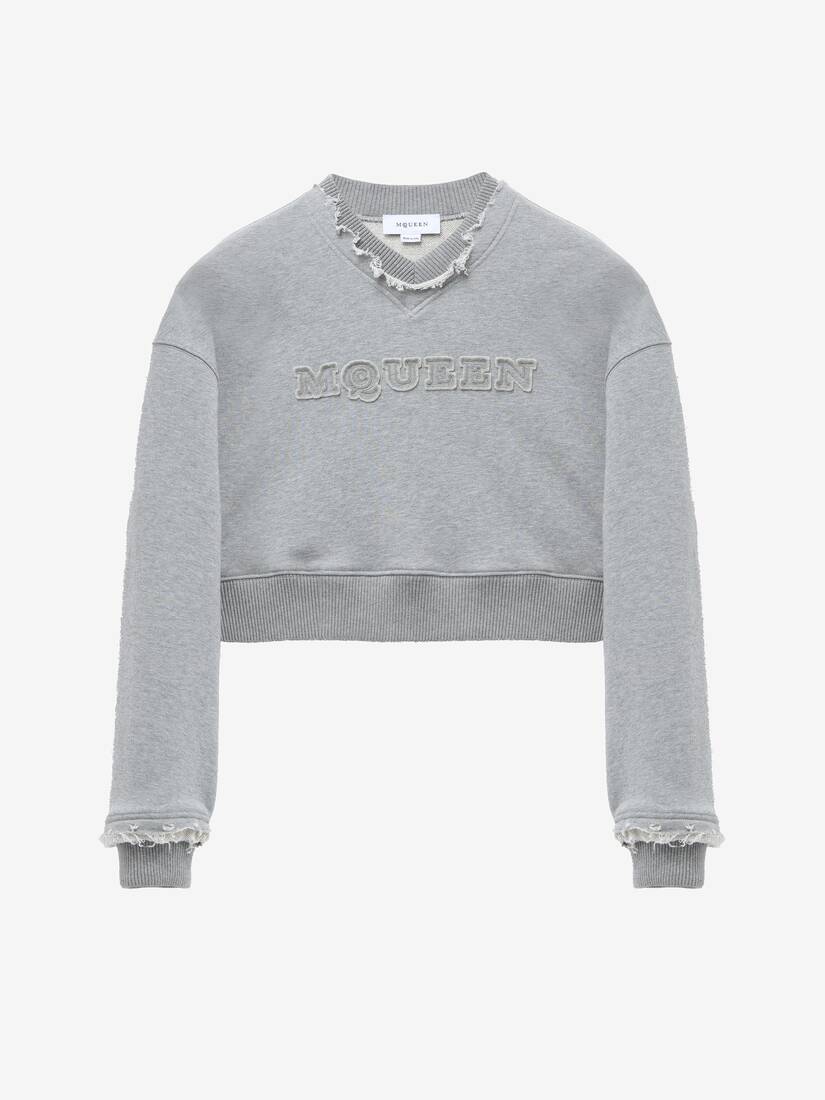 Sweat-shirt Cropped À Logo McQueen