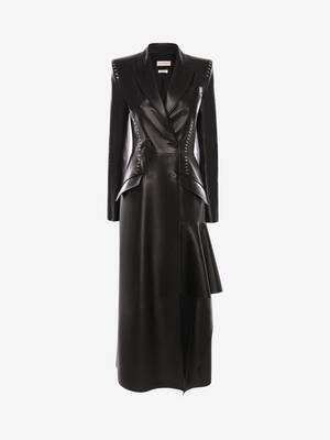 alexander mcqueen leather trench coat