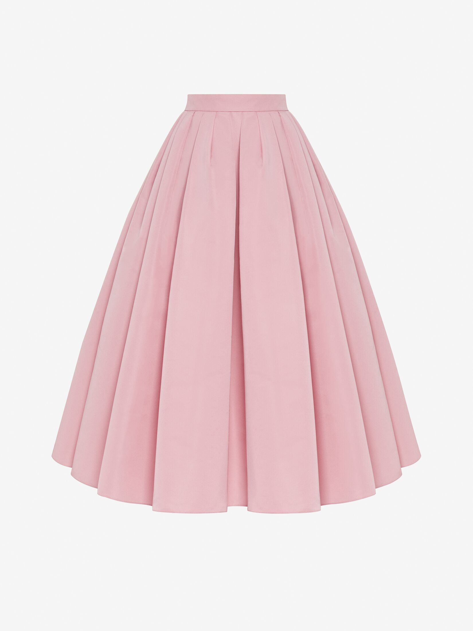 Pleated Midi Skirt in Pale Pink | Alexander McQueen US