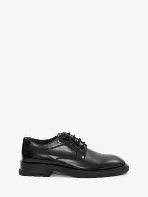 Alexander McQueen Graffiti Leather Lace-up Boot Sneakers in Black/White for Men Mens Shoes Boots Casual boots Black 