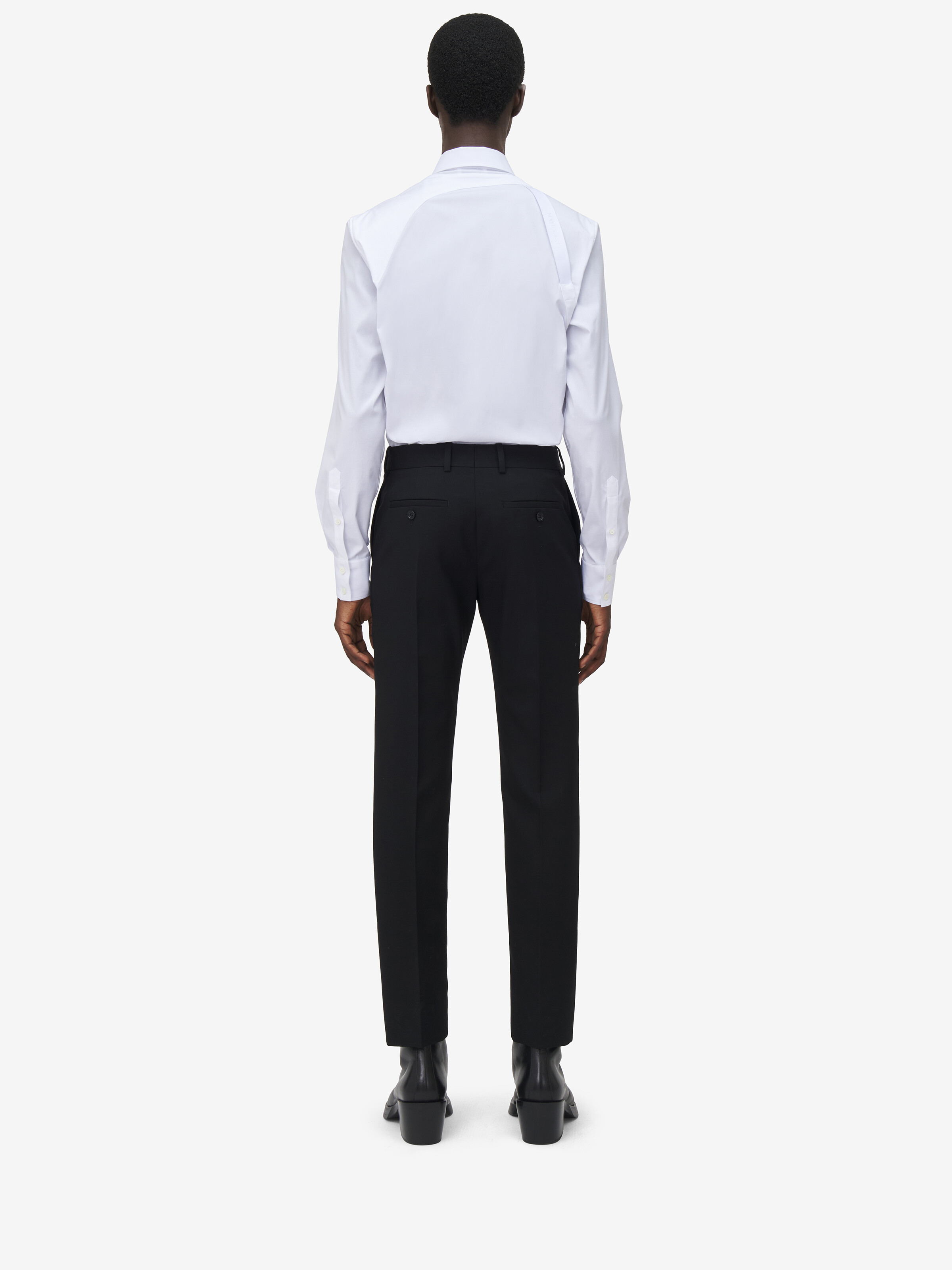 Men's Harness Shirt in White in 97% Cotton, 3% Elastan | Alexander McQueen - image 4