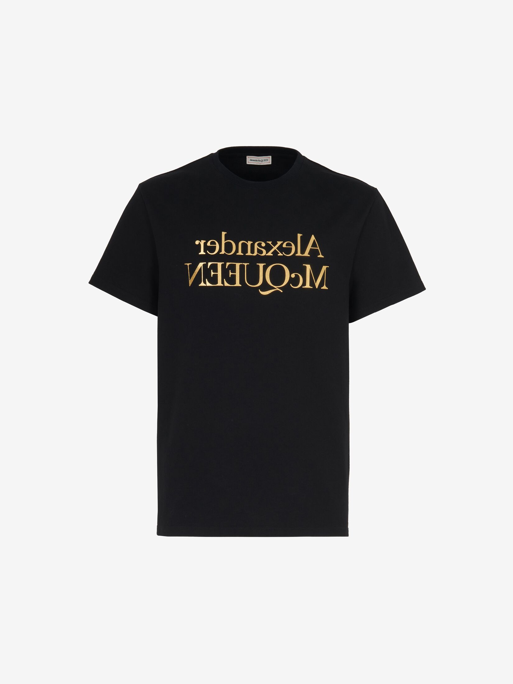 リフレクテッドロゴ Tシャツ | ブラック/ゴールド | Alexander McQueen JP