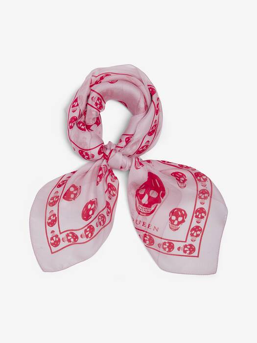 スカーフ ALEXANDER MCQUEEN Woman Scarf Red 8078893052Q 6172 Women's Classic Skull Foulard in Red | Alexander McQueen US