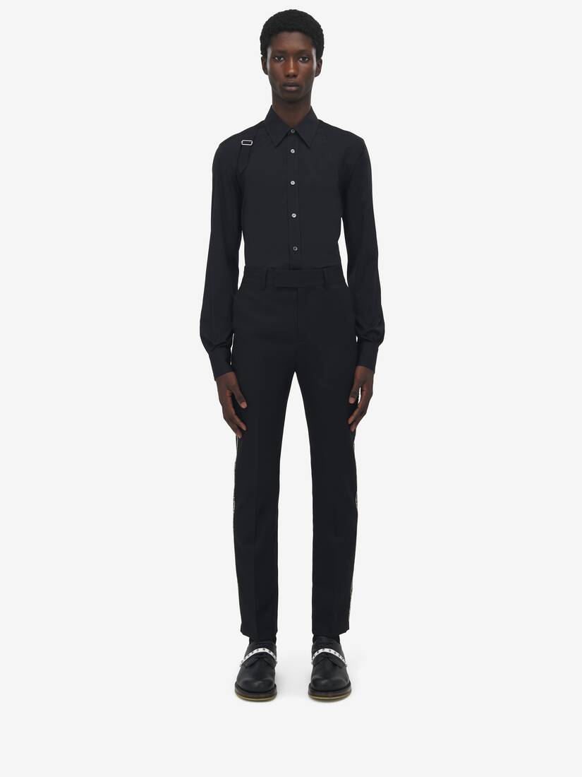 Raw Edge Canvas Cigarette Trousers