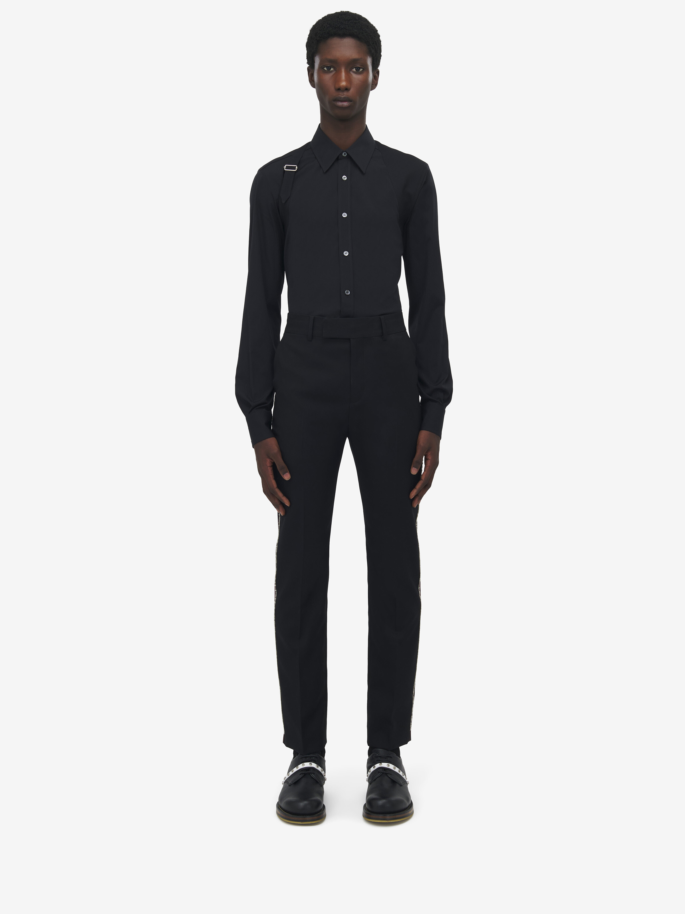 Raw Edge Canvas Cigarette Trousers