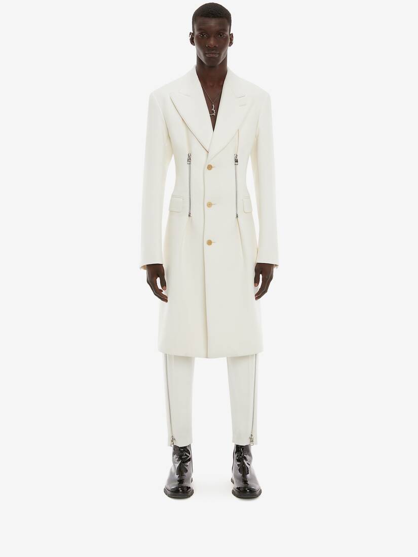 white tailored coat