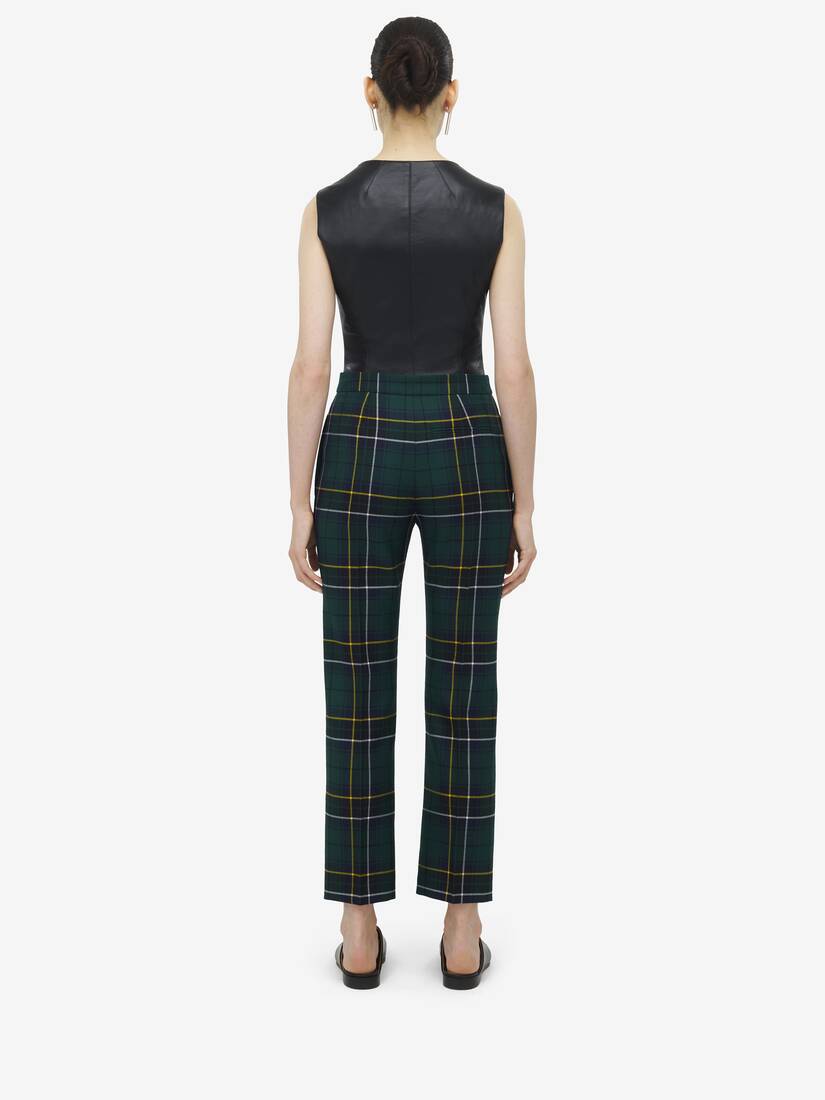 Wool Tartan Cigarette Trousers