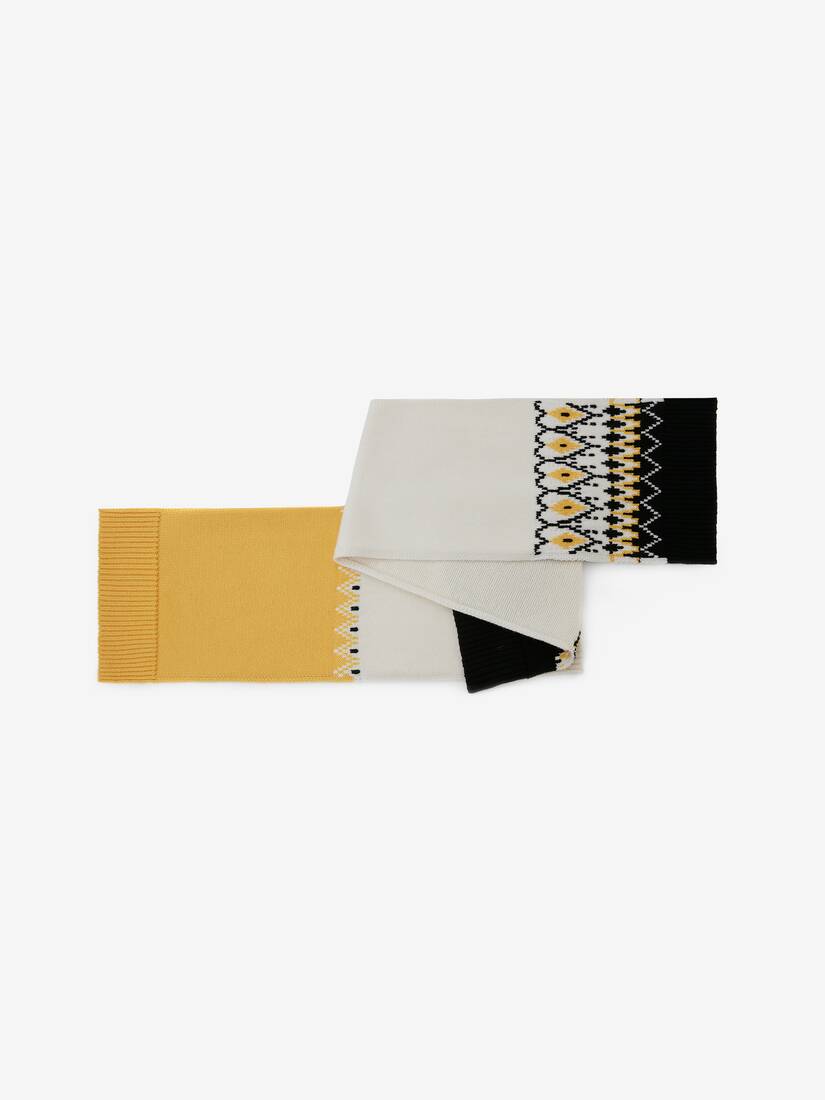 Sciarpa Con Motivo Di Ispirazione Fair Isle Asimmetrico