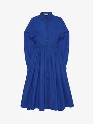 Robe-chemise mi-longue En Popeline De Coton