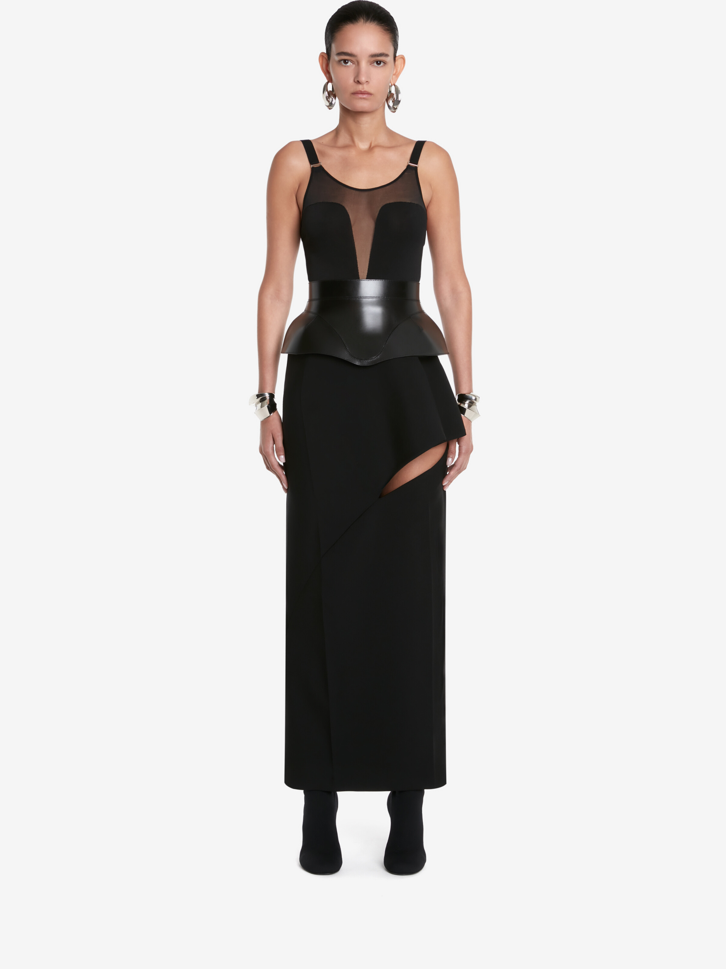 Women's Leather Articulated Corset Belt in Black in 100% Calf Leather | Alexander McQueen - image 4