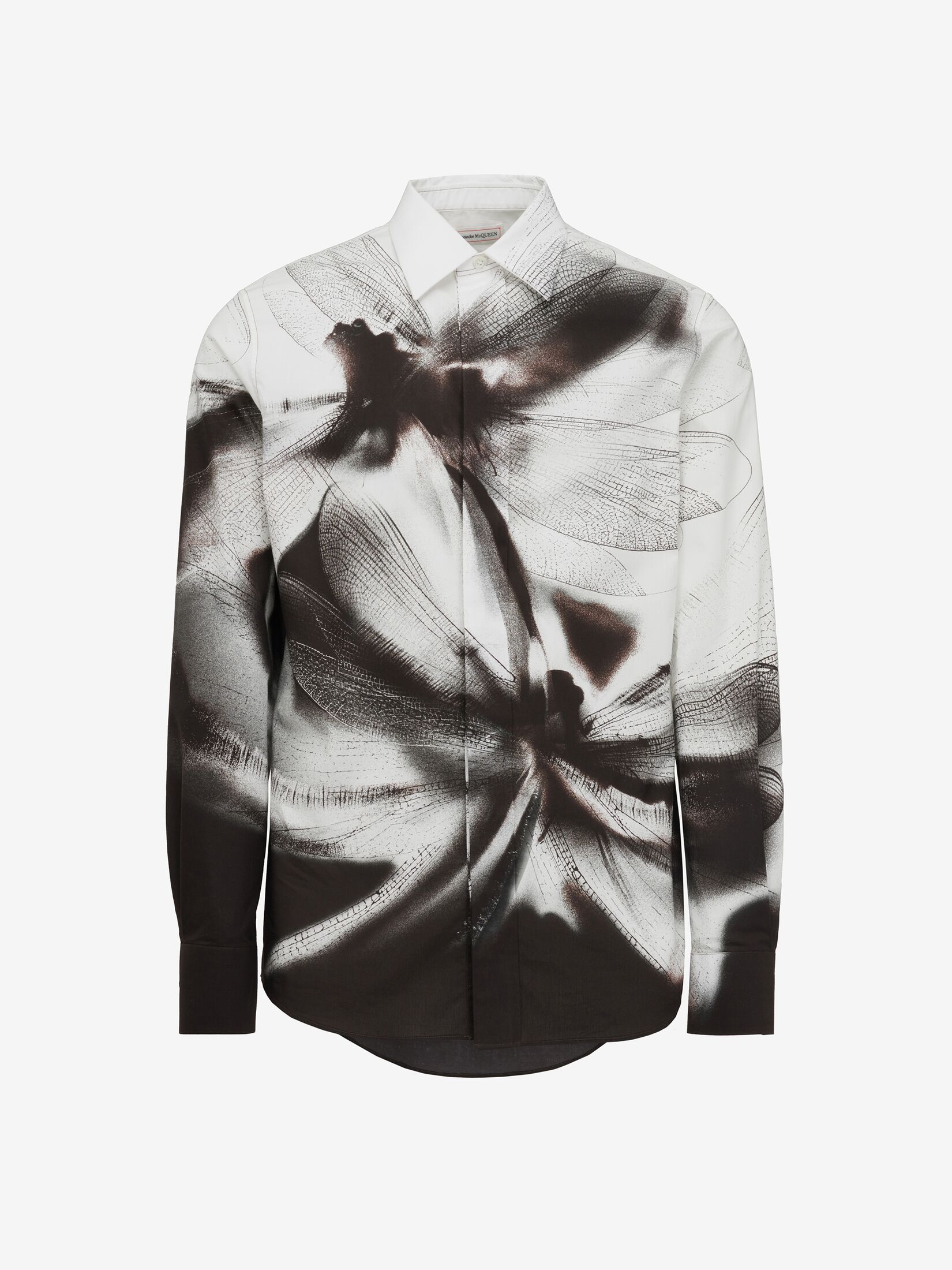 Dragonfly Shadow Shirt in Black/White | Alexander McQueen US