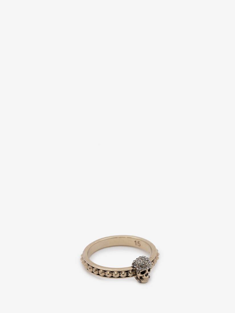 Pave Skull Ring in Pale Gold | Alexander McQueen US