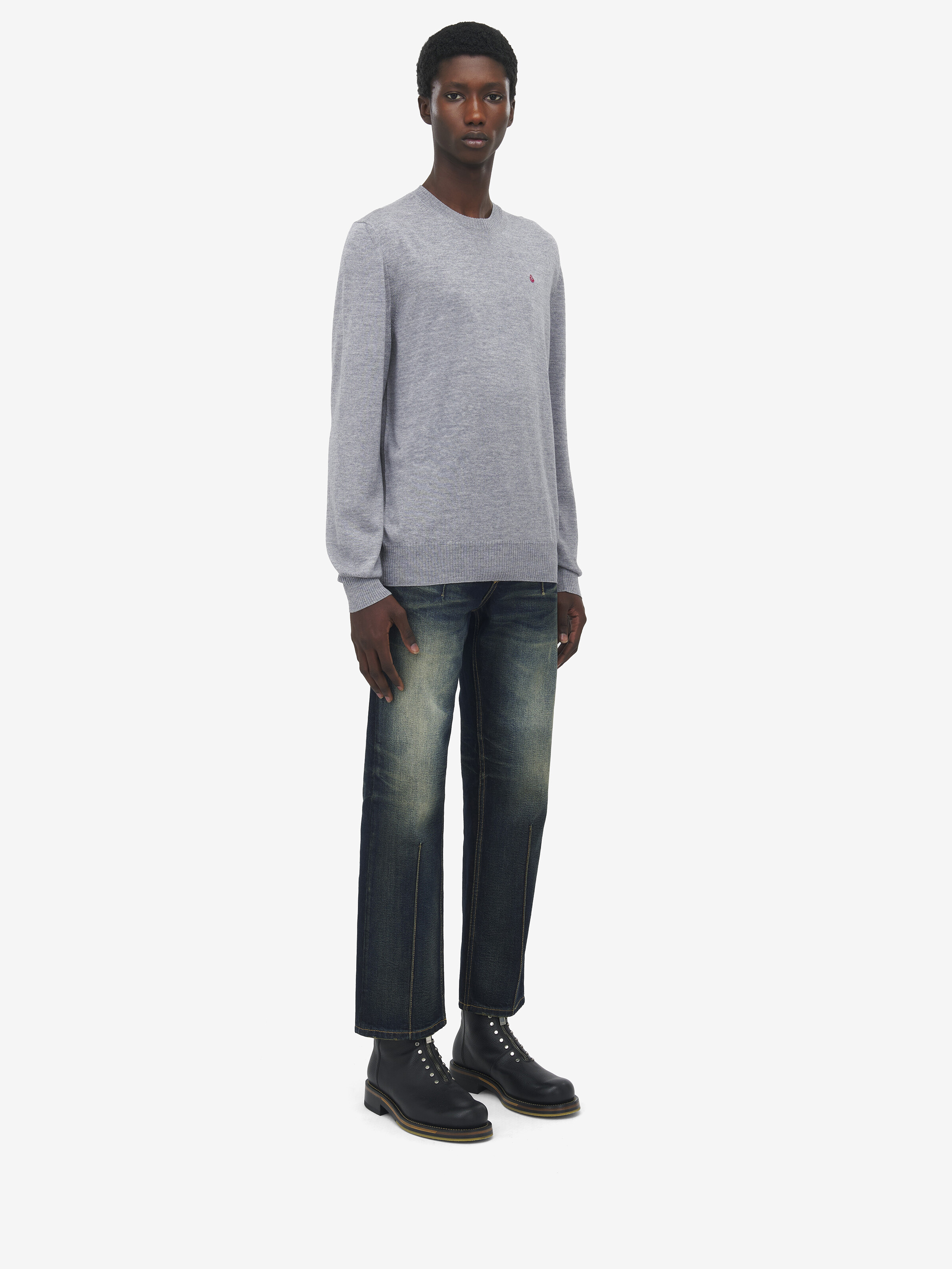 Merino Wool Inverted Skull Jumper