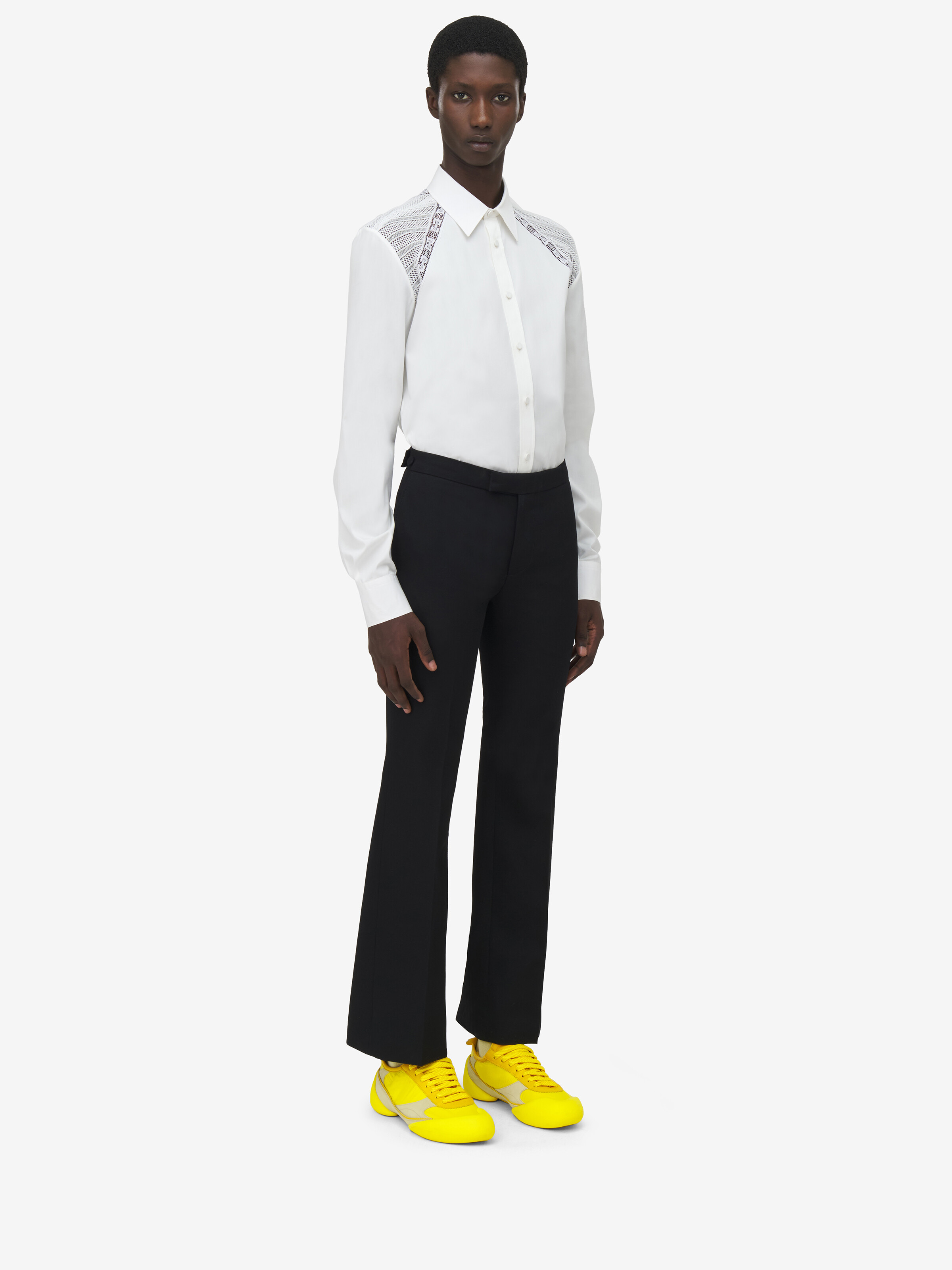 Camicia Harness in pizzo