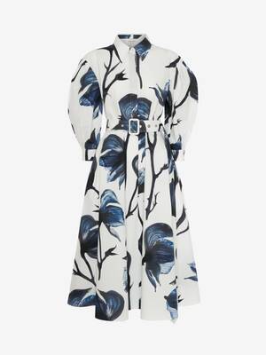 Cocoon Sleeve Bellflower Shirt Dress