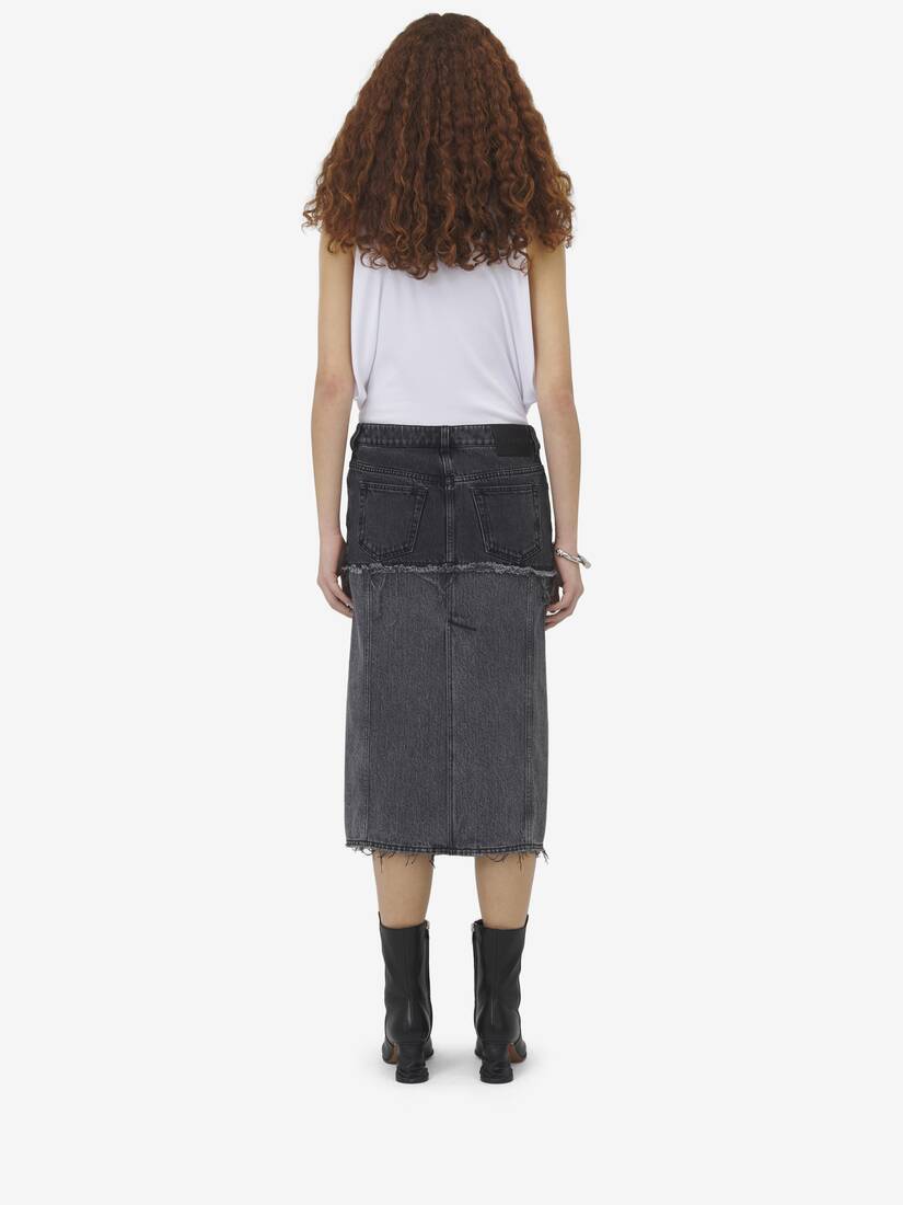 Two-tone Denim Skirt