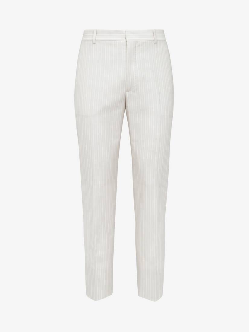 Alexander Mcqueen Tailored Cigarette Trousers In Black/white | ModeSens