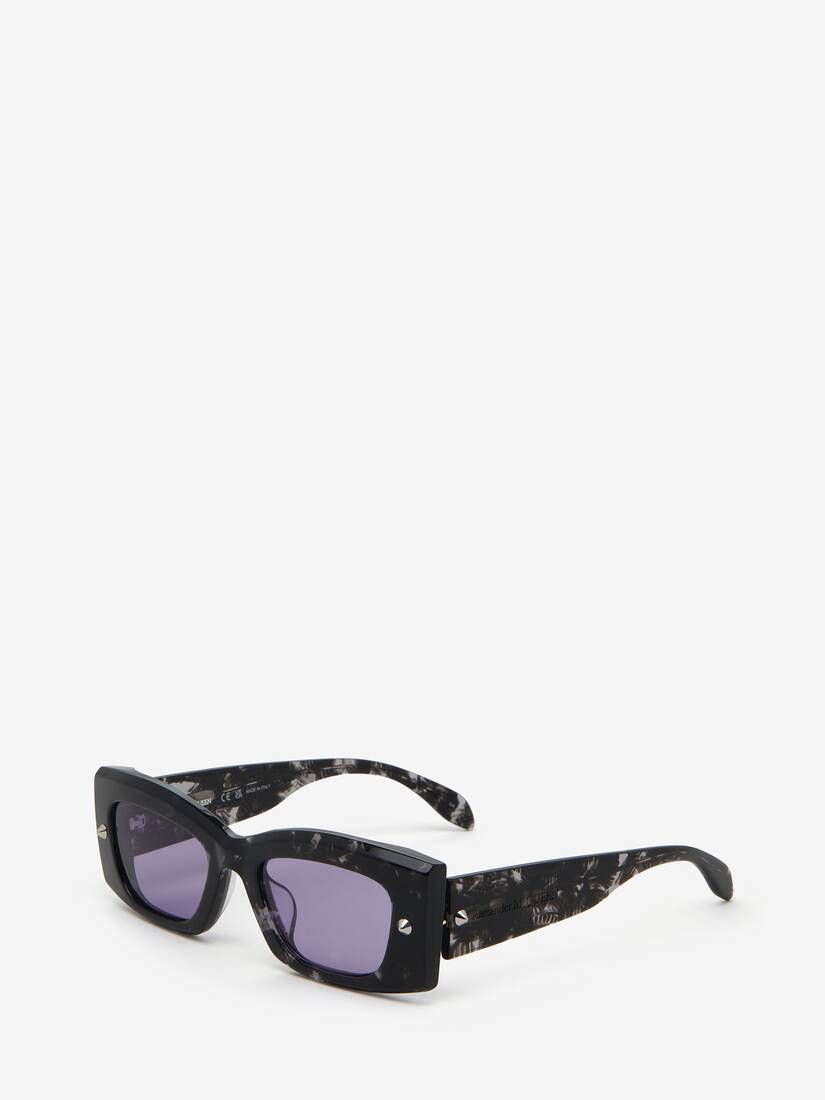 Rechteckige Sonnenbrille mit Spike-Studs