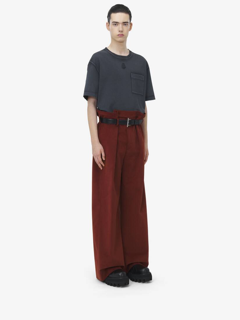 Pantalon Froncé À La Taille Oversize