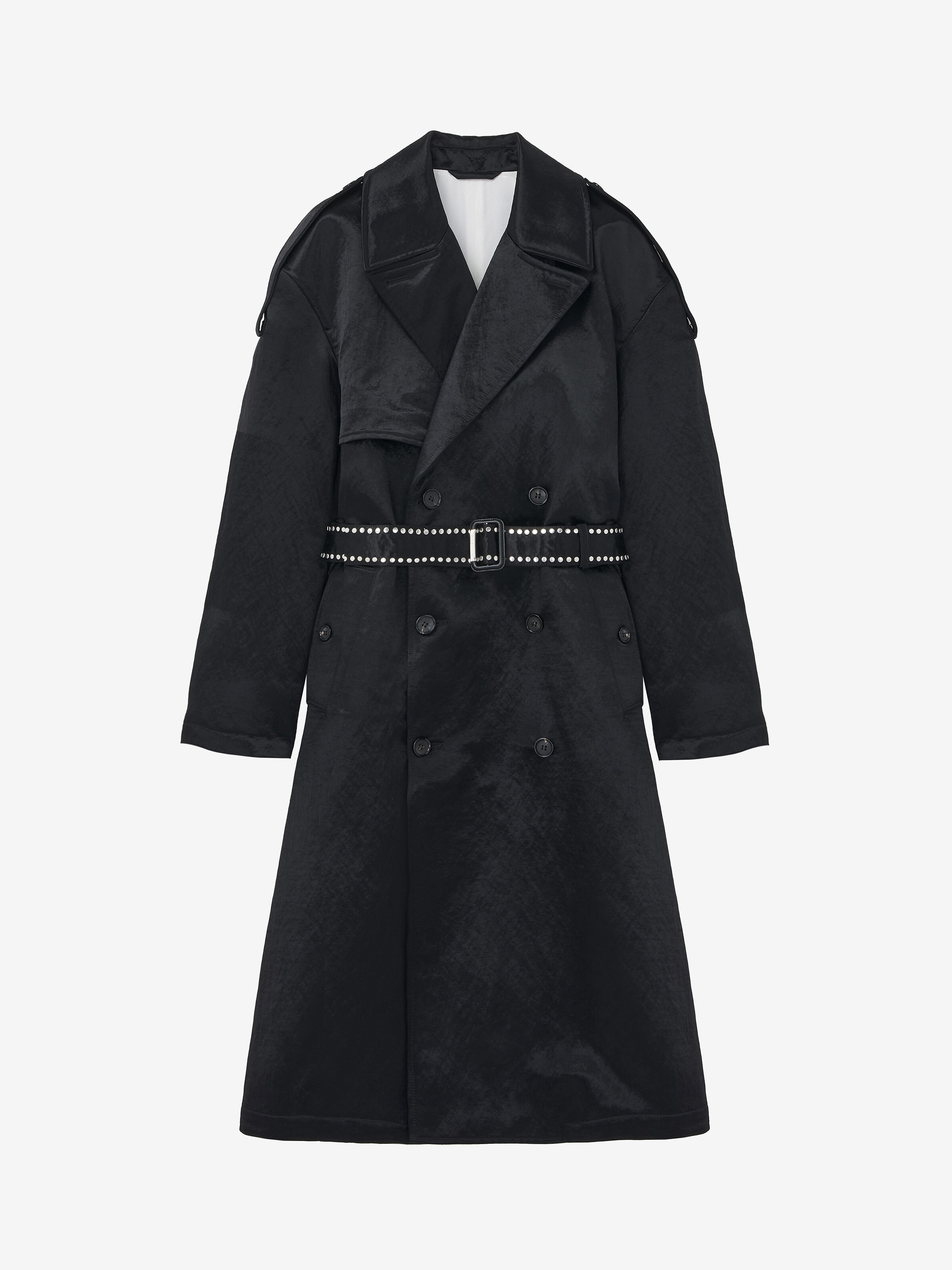 Hammered Satin Trench Coat