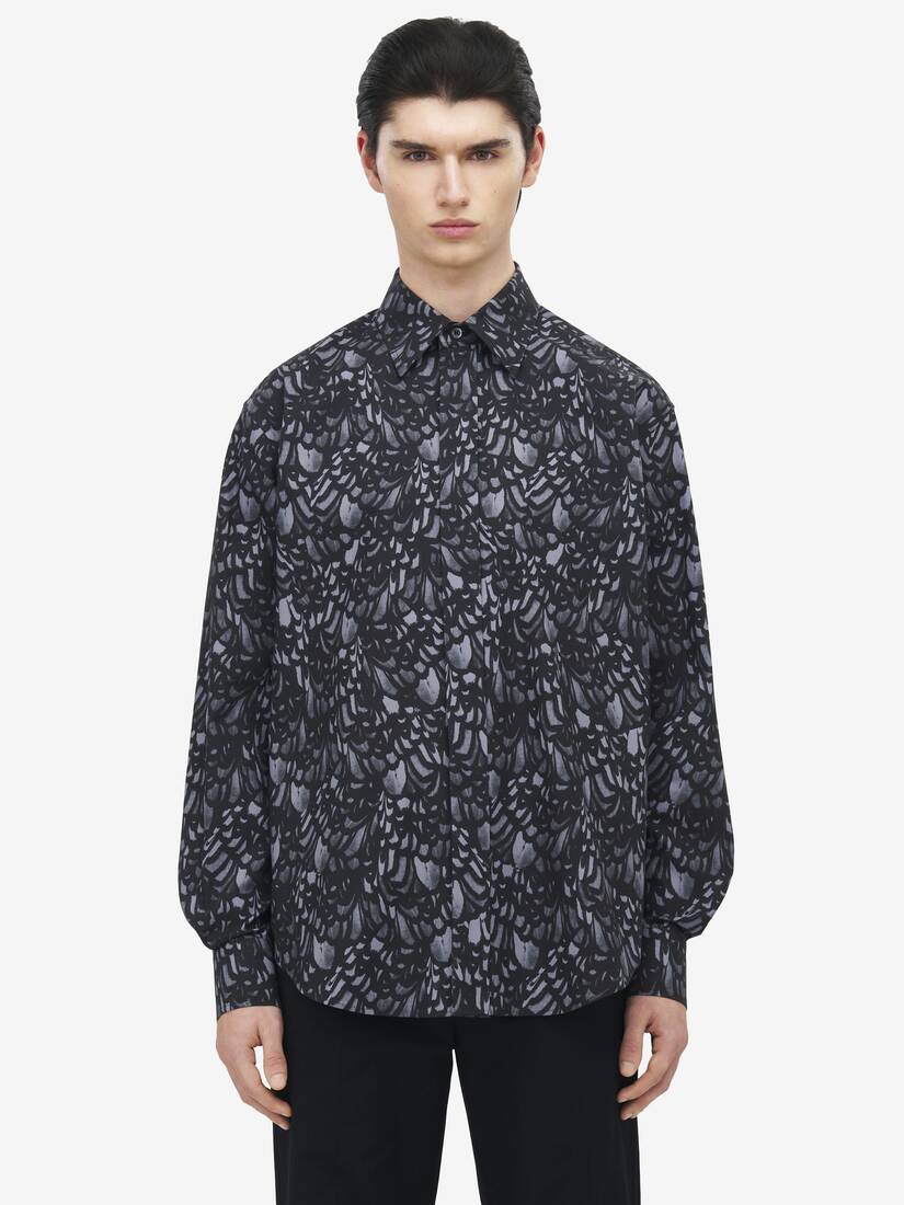 Feather Print Relaxed Shirt