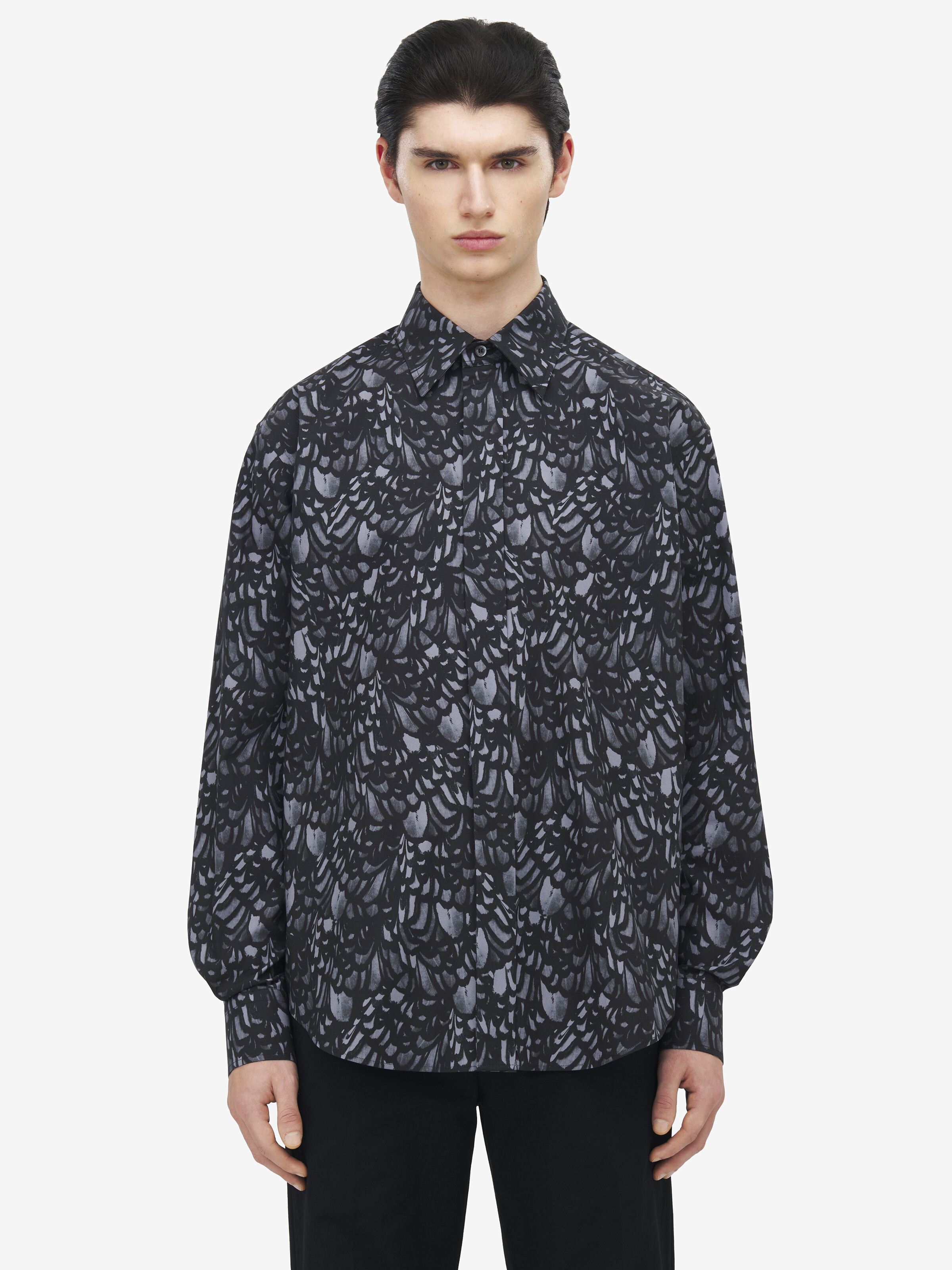 Feather Print Relaxed Shirt
