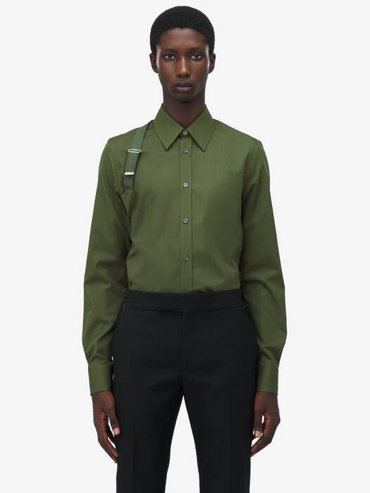 Tシャツ・カットソー alexander mcqueen SS25 CAMICIA HARNESS (624753 QPN449000) Men's Designer Shirts | Harness & Dress | Alexander McQueen US