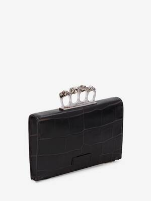 Small Four-Ring Zip Pouch in Black | Alexander McQueen US