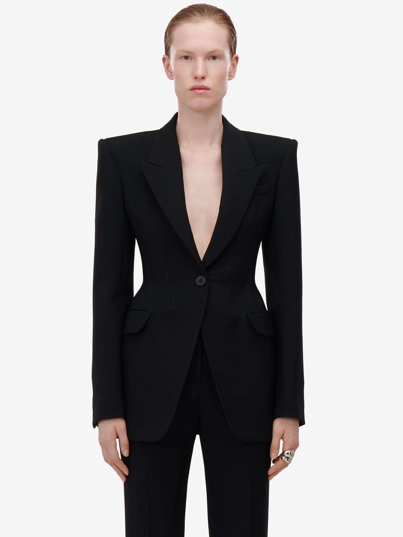 NDL Women Gray Black Tuxedo Jacket 4 Button Casual Trousers Suit Gray -  Wholesale Clothing Vendors