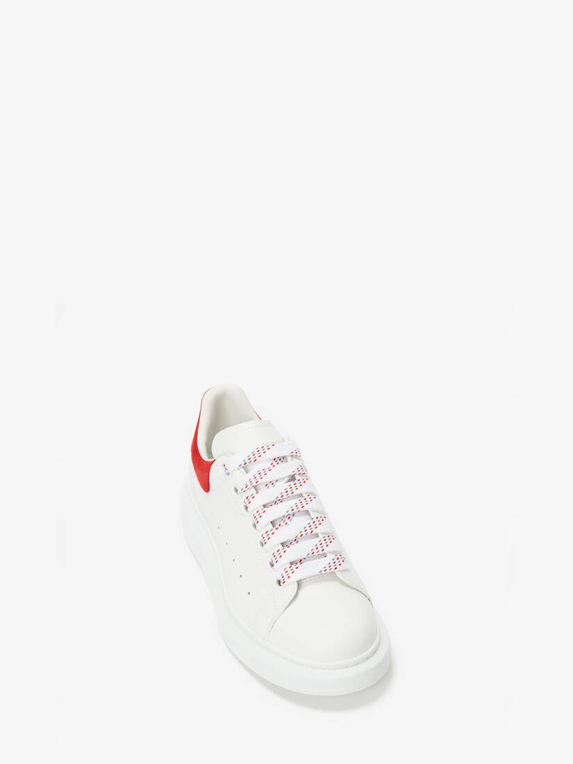 Alexander McQueen White/Red Leather And Mesh Oversized Runner Sneakers Size  41