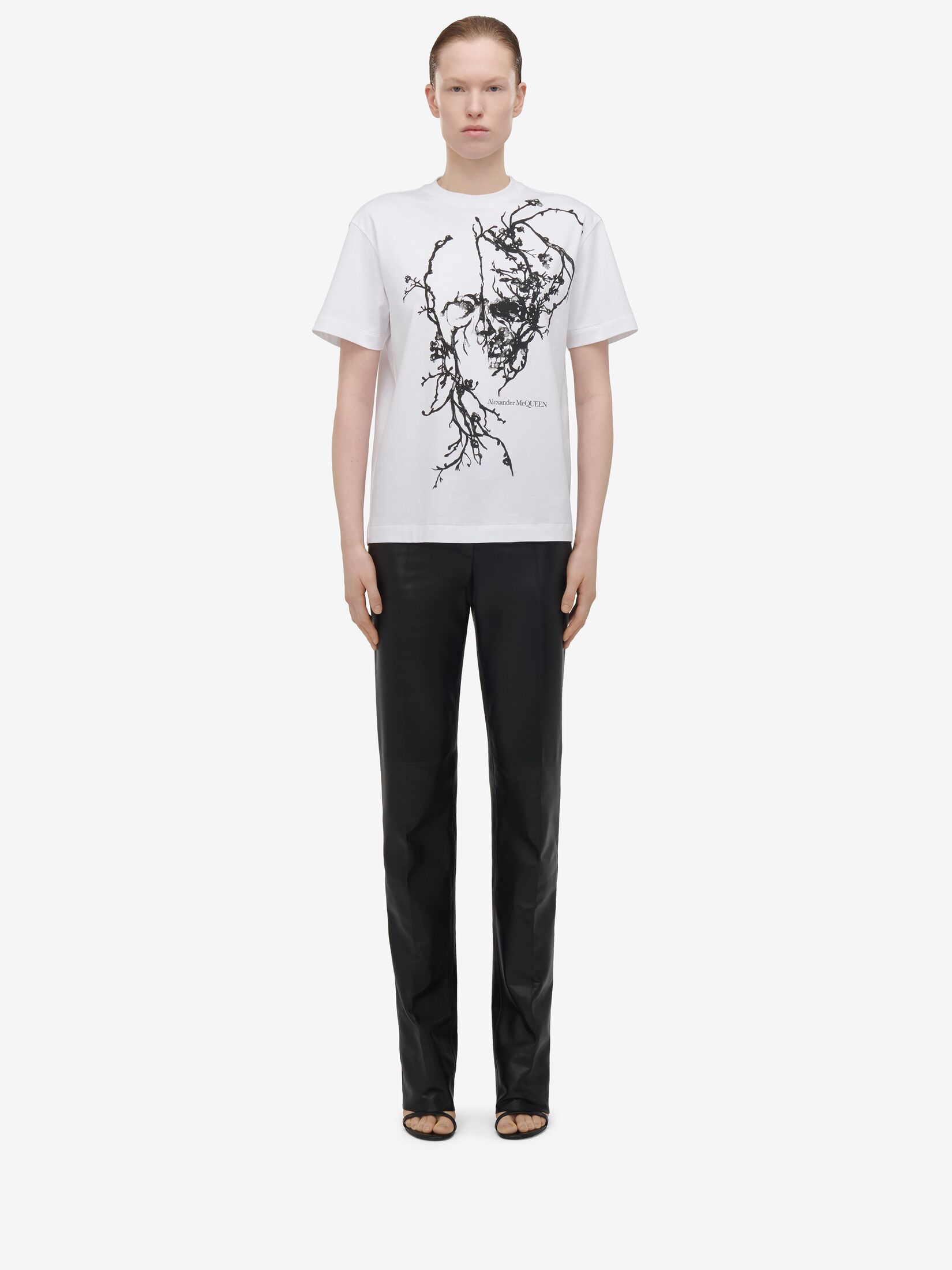 Oversized-T-Shirt mit Blüte-Skull-Print