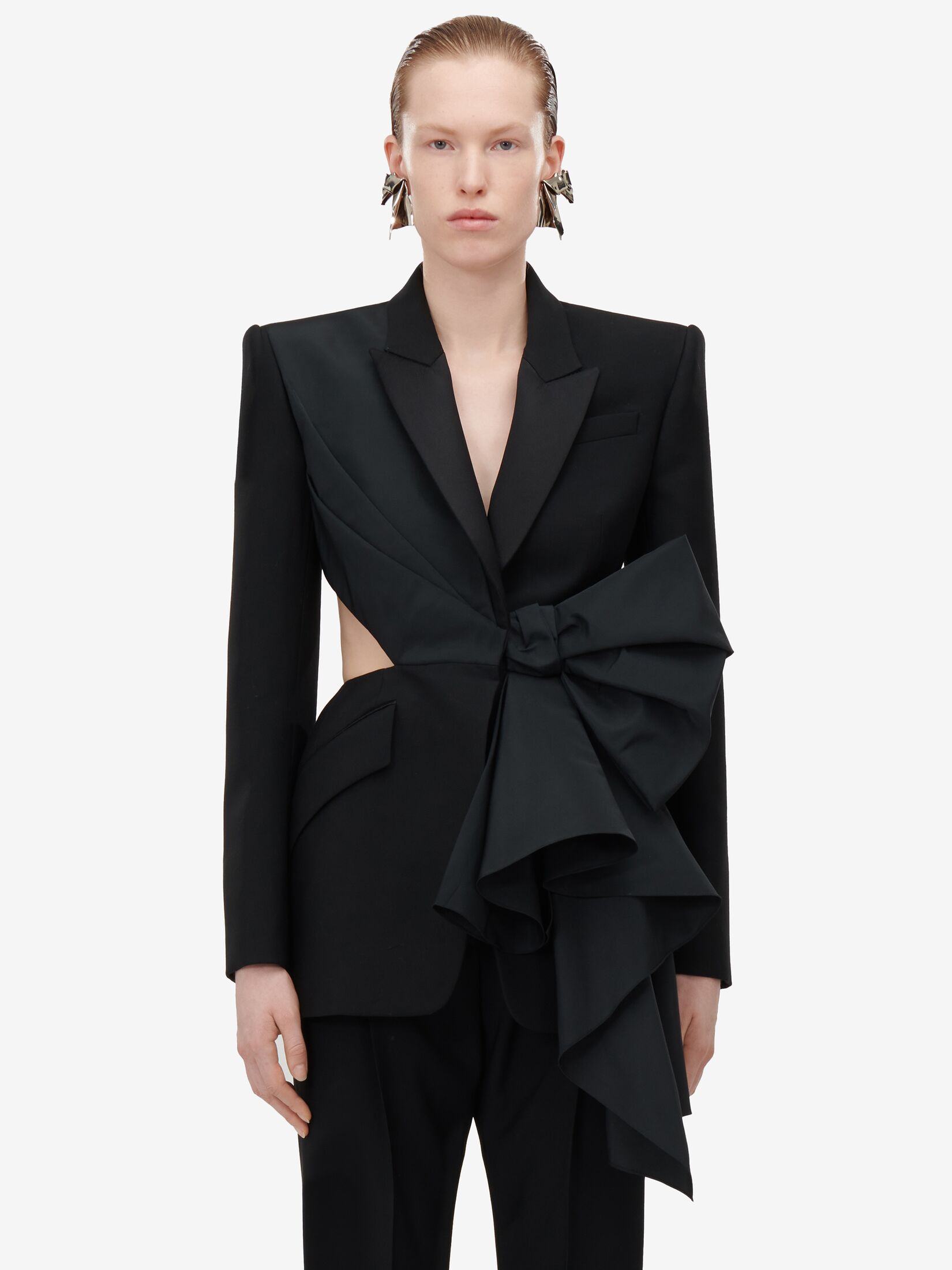 Boxy Cropped Jacket in Soft White | Alexander McQueen US