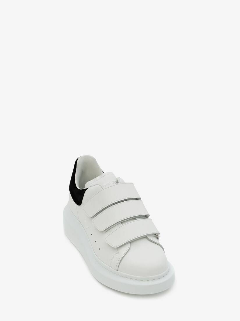Oversized Triple Strap Sneaker in White/Black McQueen