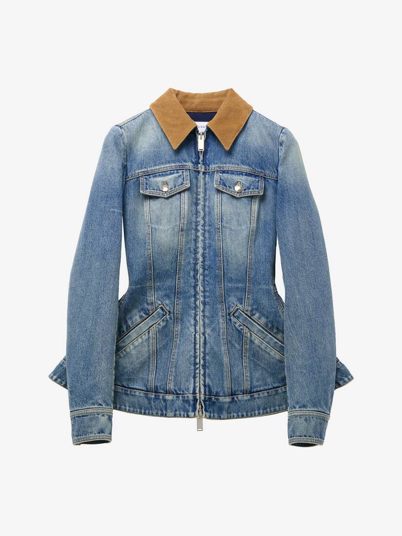 Veste En Denim À Basque