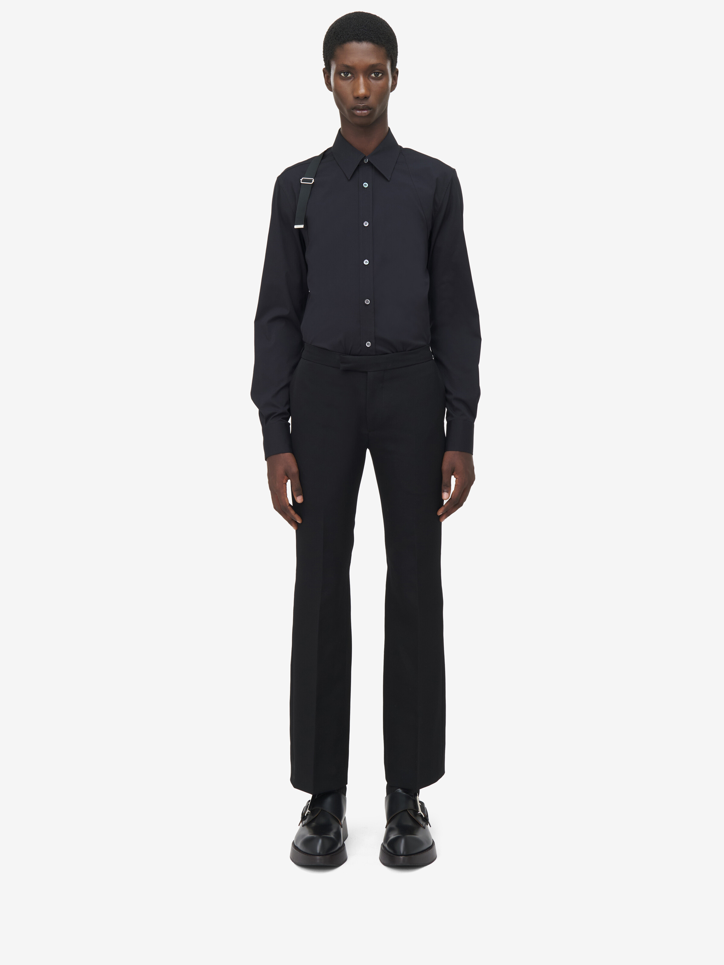 Men's Harness Shirt in Black in 97% Cotton, 3% Elastan | Alexander McQueen - image 2