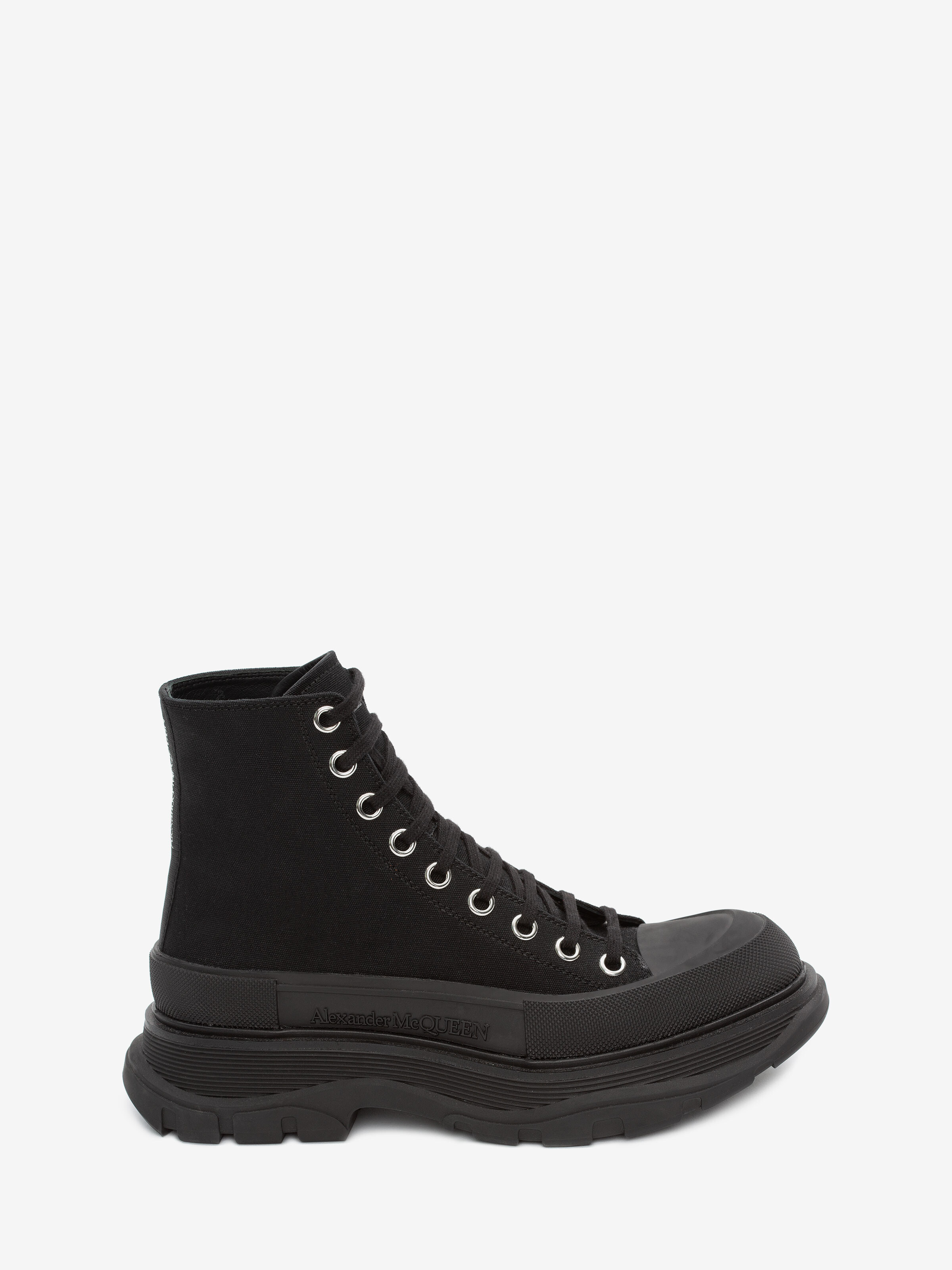Bottines Tread Slick pour Femme en Noir in Coton | Alexander McQueen - image 1