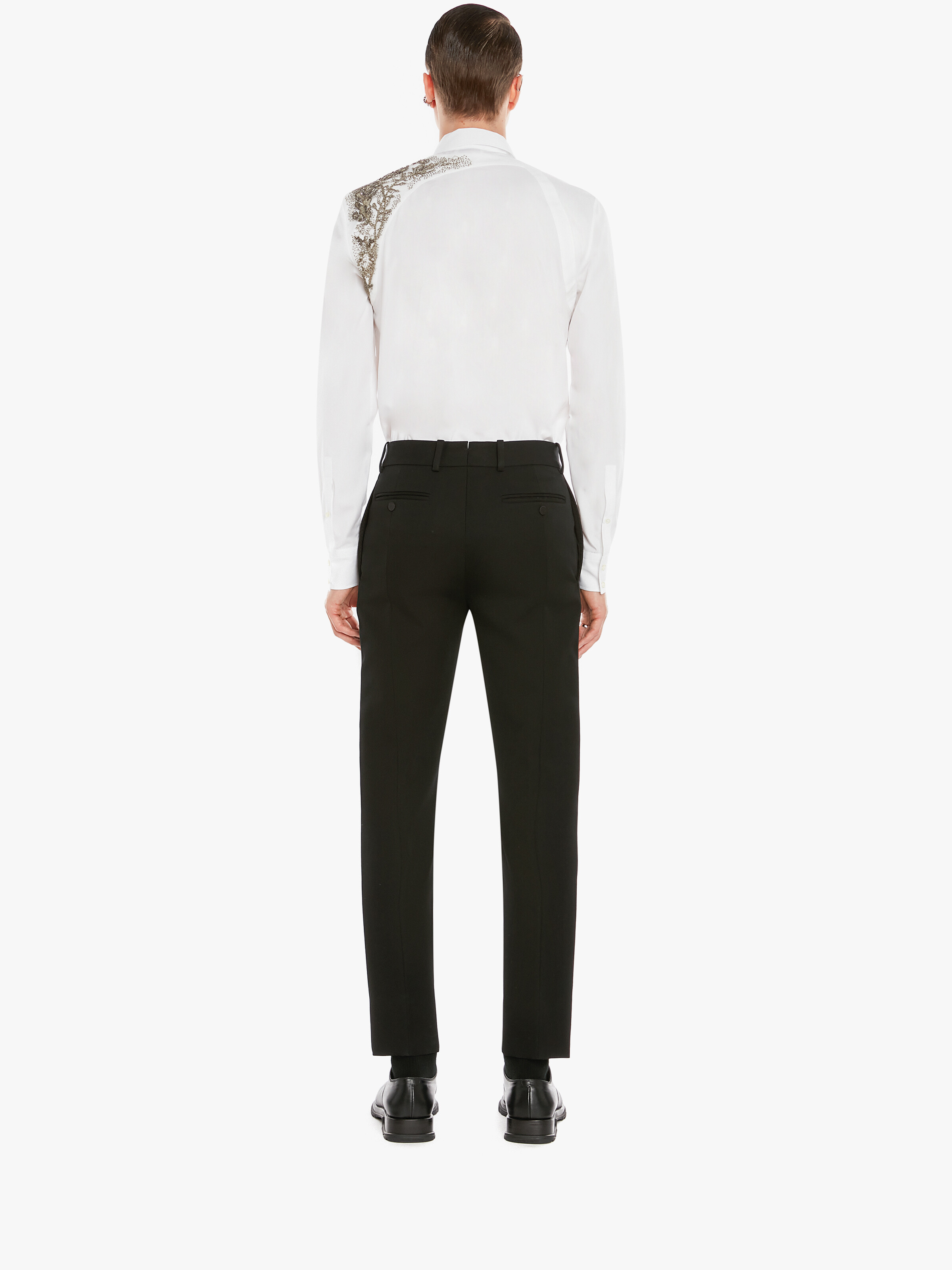 Men's Embellished Shirt in White in 100% Cotton | Alexander McQueen - image 4