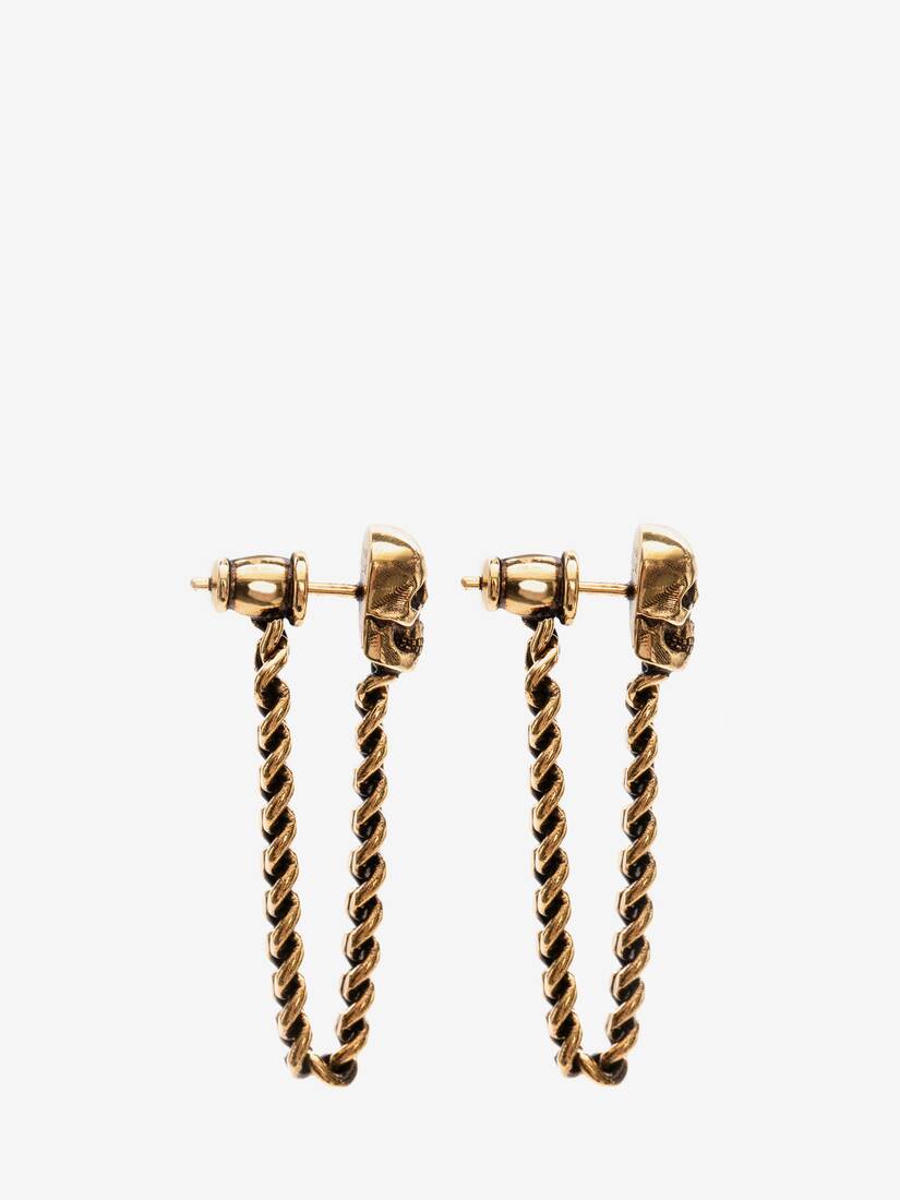 Skull Charm Chain Earrings