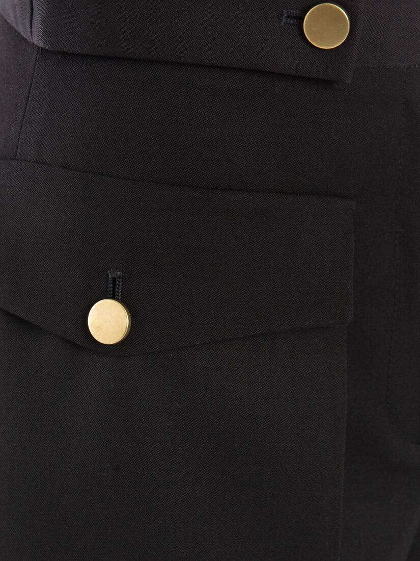 Military Wide Leg Trouser in Black 