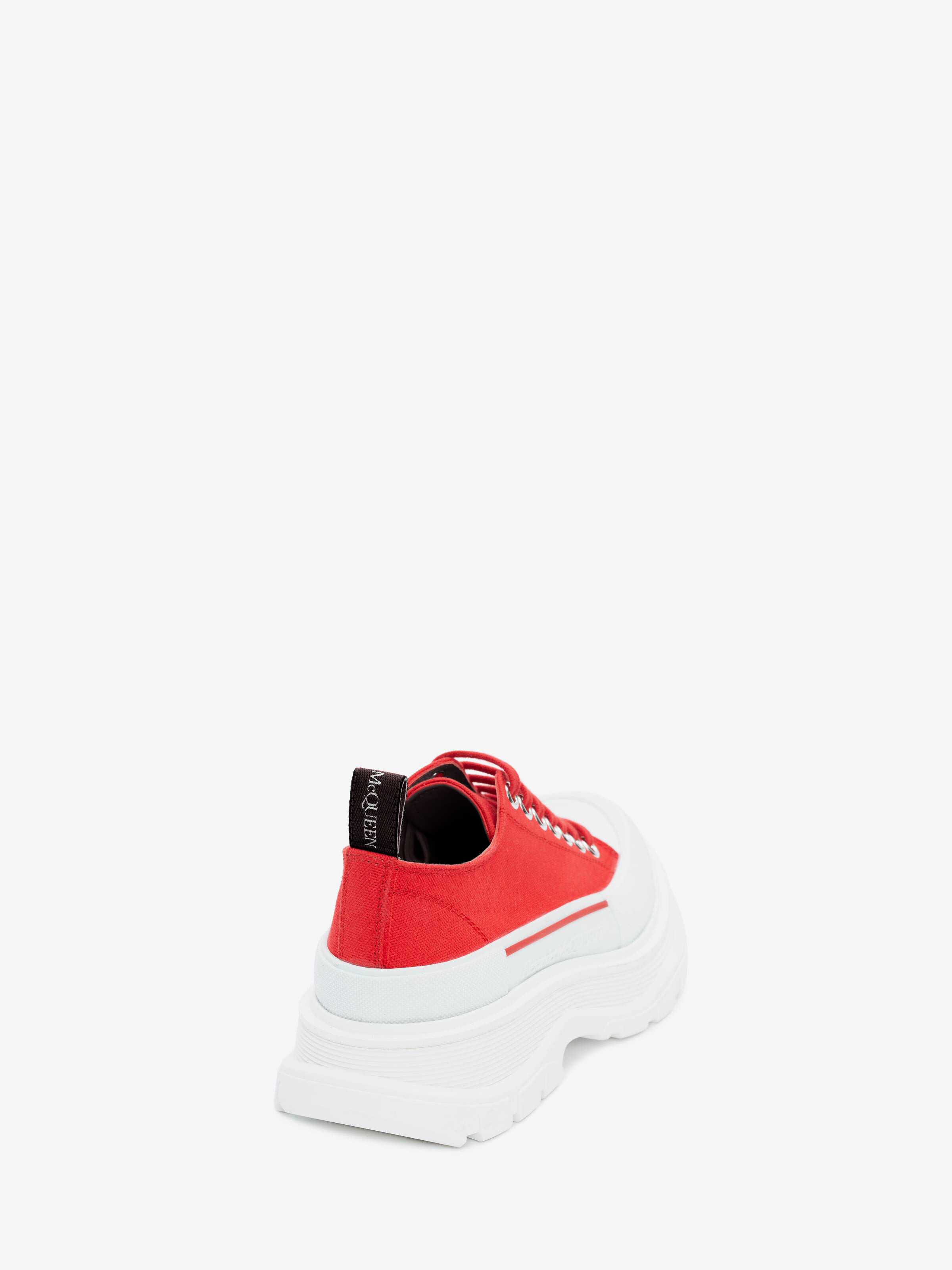 Men's Tread Slick Lace Up in Lust Red in Cotton | Alexander McQueen - image 3