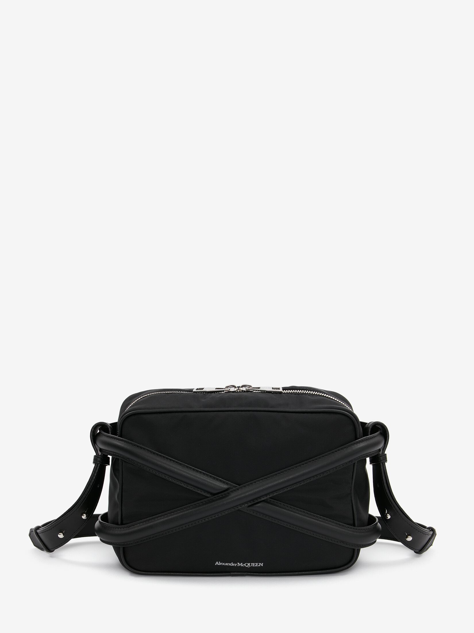 The Harness camera bag in Black | Alexander McQueen GB