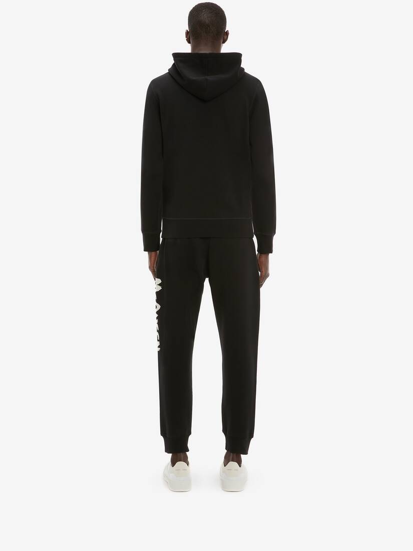 McQueen Graffiti Hooded Sweatshirt in Black Ivory Alexander