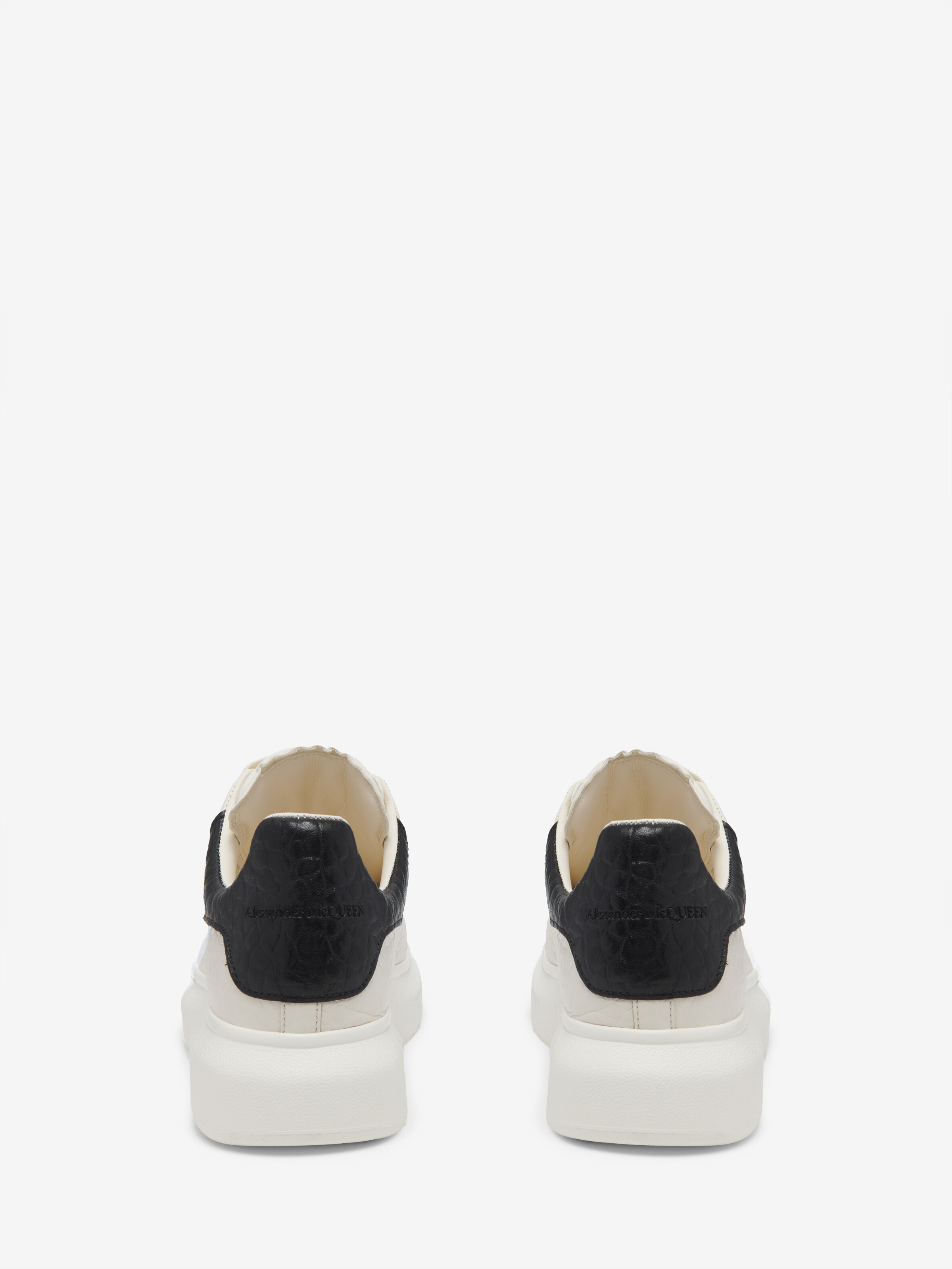 Men's Oversized Sneaker in Off White/Black in Shearling | Alexander McQueen - image 4