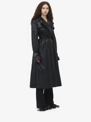 Leather Double-breasted Trench Coat