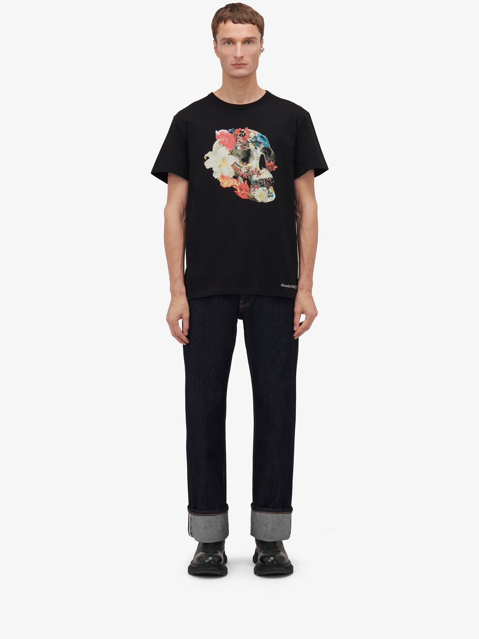 T-Shirt mit Floral-Skull